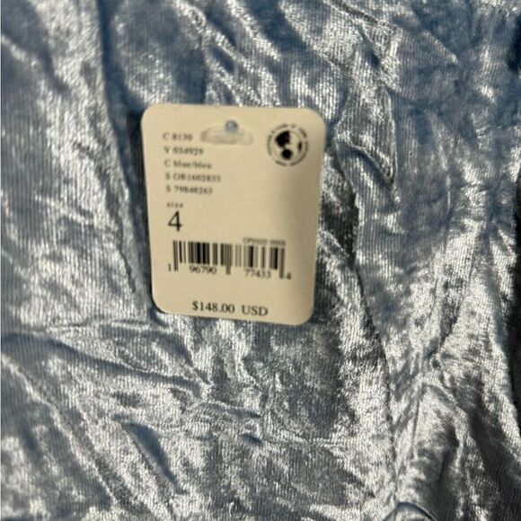 FREE PEOPLE EVA MINI VELVET DRESS IN CELESTIAL NEW SIZE 4 NWT - Picture 11 of 11